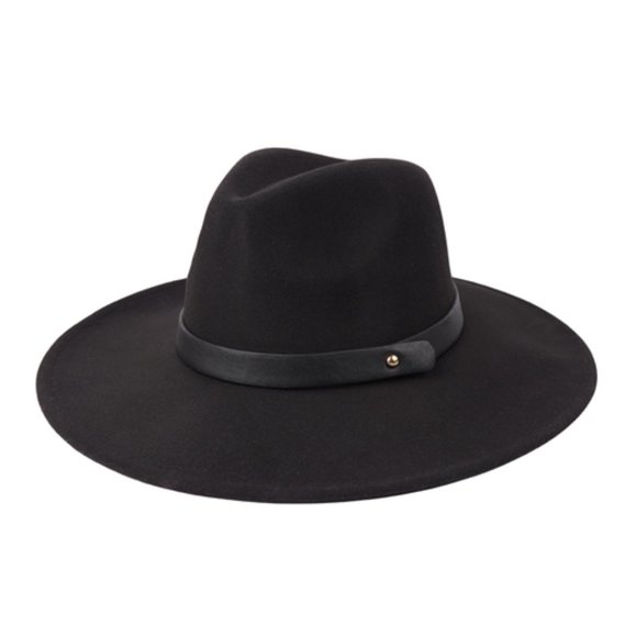 BRIM FASHION HAT W/ faux LEATHER STRAP ACCENT main image 6